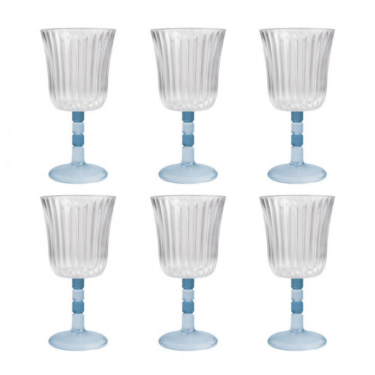 Set 6 calici in plexiglass dalle linee eleganti