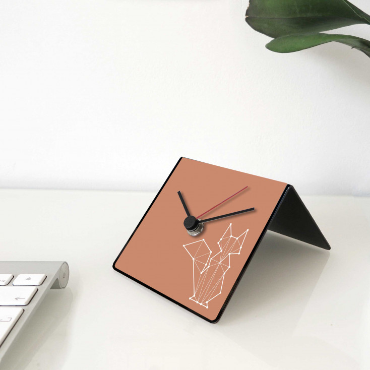 Orologio da scrivania per casa o ufficio in metallo con dedica sul retro "VOLPE"