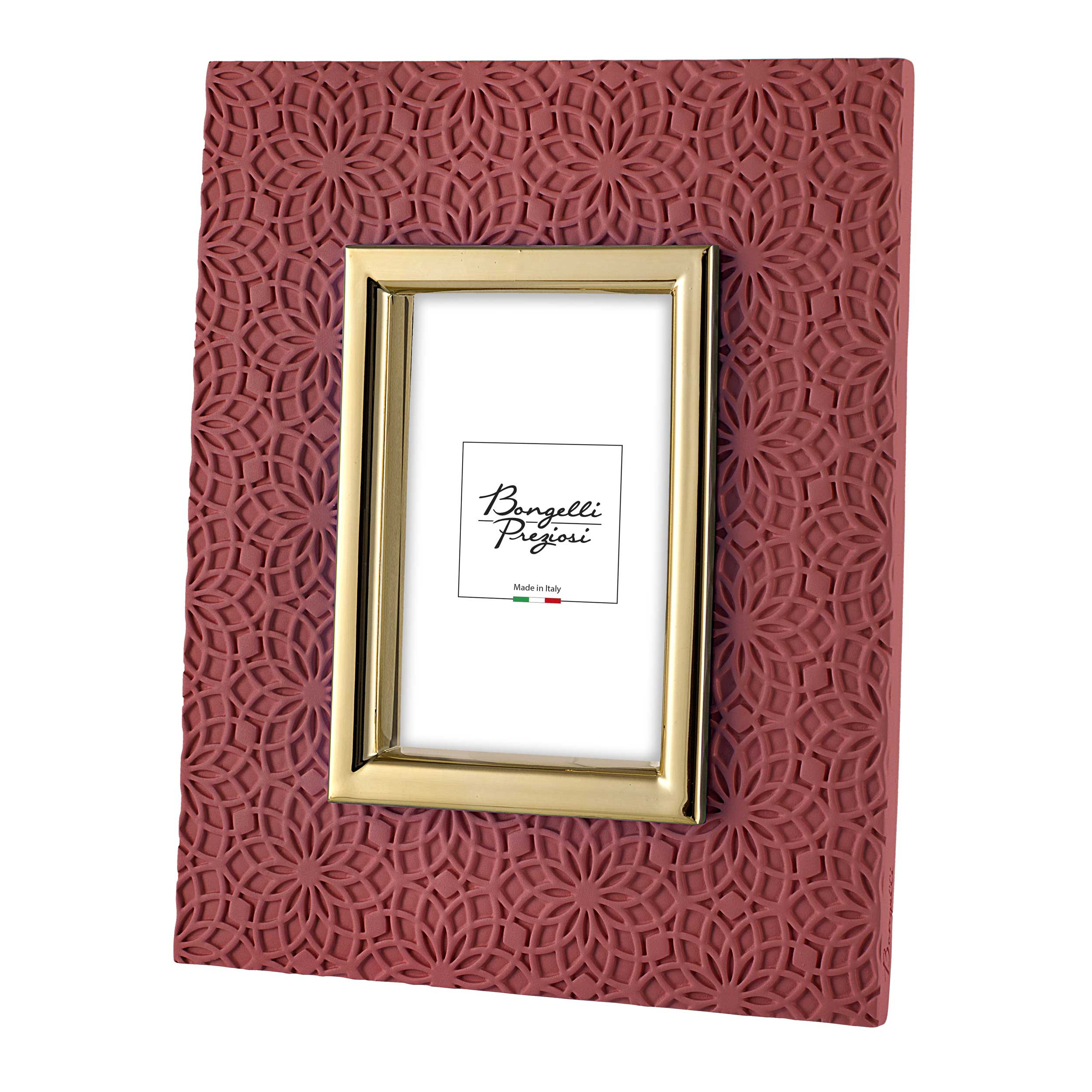 Cornice Galleggiante In Metallo Oro Rosa 8x10" | Portafoto Da Tavolo Lusso