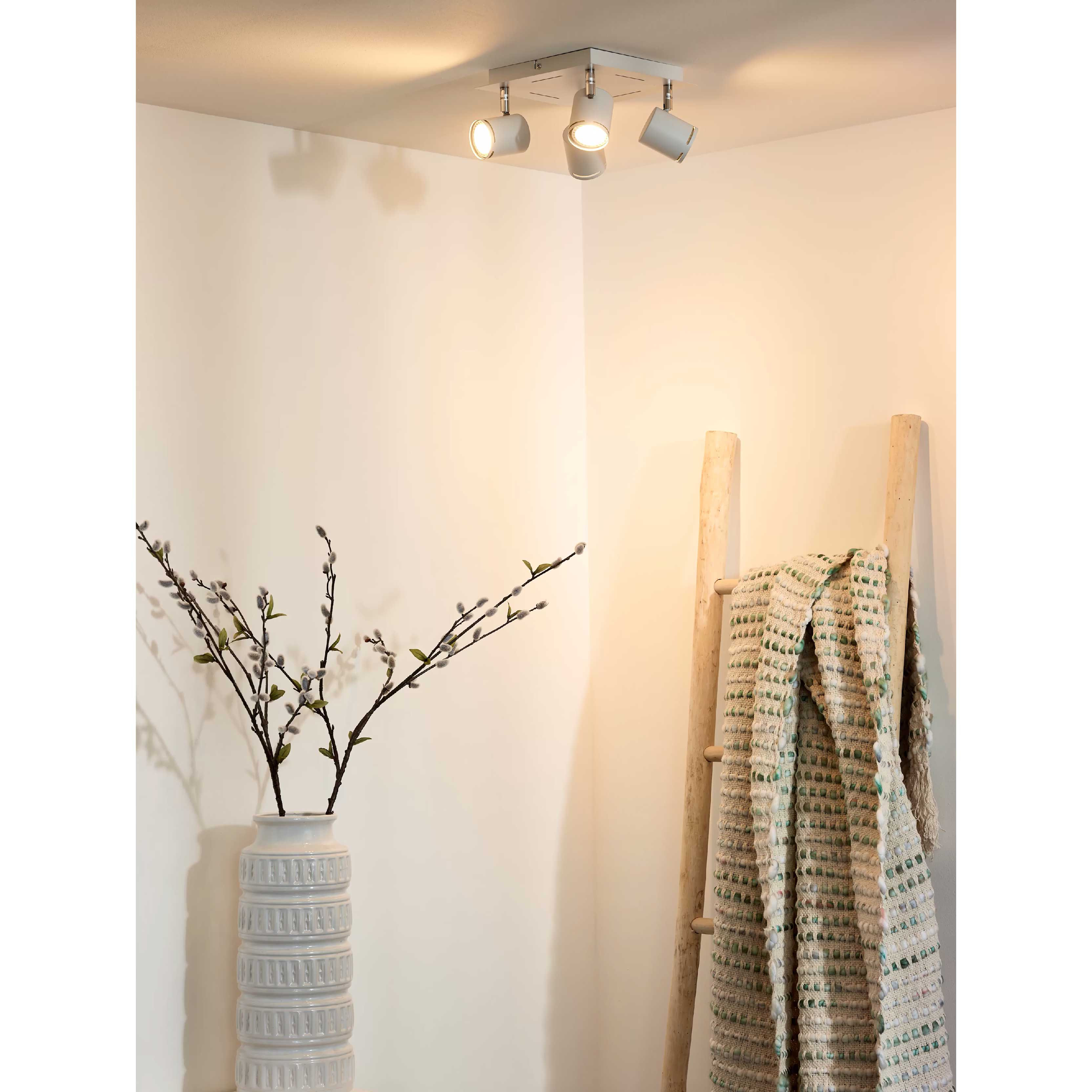 BRILLIANT Loona Faretto LED Da Soffitto 4 Luci – Bracci Orientabili, 4xLED GU10 Incluse, 1000 Lumen, 3000K