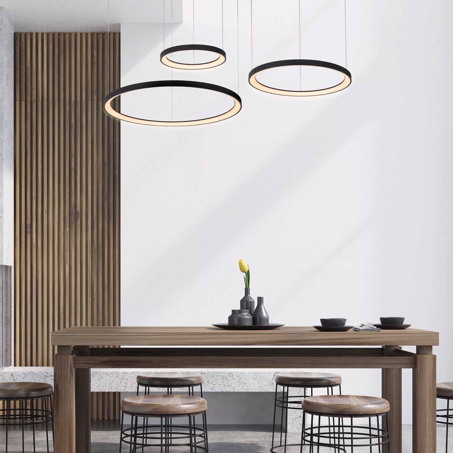 Lampada A Soffitto LED A Cristallo 3 Anelli, Moderna E Dimmabile Con Telecomando Per Soggiorno E Camera Da Letto (3000K-6000K)