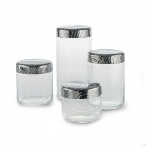 Alessi - Modello: Veneer - Barattolo ermetico in vetro con coperchio in acciaio - Colore: Trasparente - SKU: PU05 