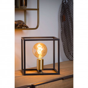 Lucide - Modello: Ruben - Lampada da tavolo in metallo con forma cubica dalle linee moderne ed eleganti - Colore: Nero - Attacco Lampadina: E27 - 1 Lampadina - Watt 40W - Dimmerabile: NO - Grado di Protezione: IP20 - SKU: 00524/01/30 - Codice EAN: 5411212000194