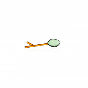 Ichendorf - Modello: GreenWood - Cucchiaino i vetro con foglia - Colore: Arancione - SKU: 093520128 - Codice EAN: 8032397042204 