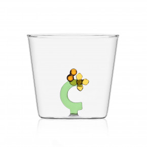 Ichendorf - Modello: GreenWood - Bicchiere in vetro tumbler con alfabeto fiorito lettera "C" - Colore: Verde - SKU: 09352162 - Codice EAN: 8032397048909 