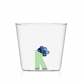 Ichendorf - Modello: GreenWood - Ichendorf Bicchiere in vetro tumbler con alfabeto fiorito lettera "K" - Colore: Verde - SKU: 09352170 - Codice EAN: 8032397048985 