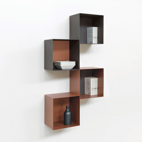 Pezzani - Modello: Twin - - Design By: Pezzani Lab Libreria da parete verticale piccola a cubi grandi con struttura componibile - SKU: 0/77.COMP-1 