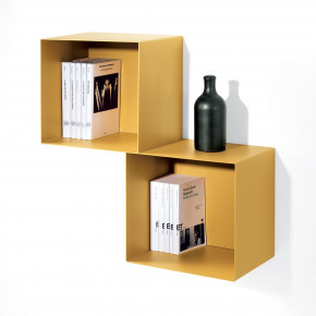 Pezzani - Modello: Twin - - Design By: Pezzani Lab Libreria da parete piccola a cubi grandi con struttura componibile stile moderno - SKU: 0/77 