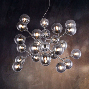 Maytoni - Modello: Dallas - Sospensione moderna in metallo con sfere in vetro colorato - Colore: Cromato - Attacco Lampadina: G9 - 24 Lampadine - Watt 28W - Dimmerabile: NO - Grado di Protezione: IP20 - SKU: MOD545PL-24CH - Codice EAN: 4251110069265 