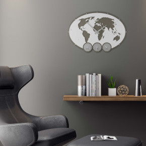 CalleaDesign - Modello: Greenwich - Orologio da parete con fusi orari in legno dal design moderno - SKU: 12-002 