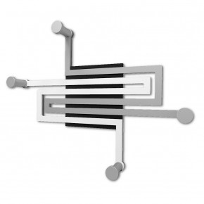 CalleaDesign - Modello: Snake - Appendiabiti da parete in legno di design moderno con 4 pomelli - SKU: 13-016 
