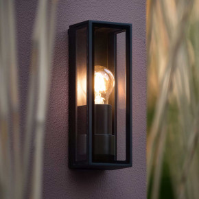 Lucide - Modello: Dukan - Applique da esterno con struttura in alluminio moderna e diffusore in vetro - Colore: Nero - Attacco Lampadina: E27 - 1 Lampadina - Watt 15W - Dimmerabile: SI - Grado di Protezione: 65 - SKU: 15802/01/30 - Codice EAN: 5411212151872