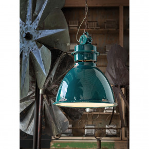 FerroLuce - Modello: Industrial - Lampada sospensione in stile industrial con diffusore in ceramica - Attacco Lampadina: E27 - 1 Lampadina - Watt 100W - Dimmerabile: NO - Grado di Protezione: IP20 - Classe Energetica: A - SKU: C1750