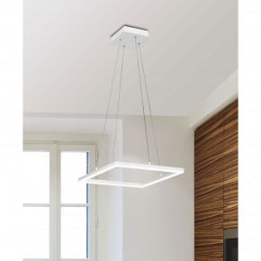 Fabas Luce - Modello: Bard - Sospensione quadrata a LED dal design moderno con struttura in metallo - Attacco Lampadina: Led Integrato - 1 Lampadina - Watt 39W - Lumen 3510 - Dimmerabile: SI - Gradi Kelvin 3000k Luce Calda - Grado di Protezione: IP20 - Classe Energetica: E - SKU: 3394-40
