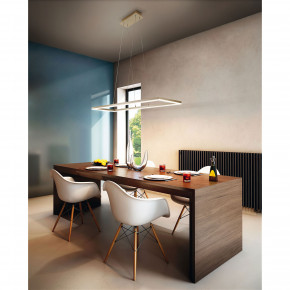 Fabas Luce - Modello: Bard - Sospensione rettangolare a LED dal design moderno con struttura in metallo - Attacco Lampadina: Led Integrato - 1 Lampadina - Watt 52W - Lumen 5180 - Dimmerabile: SI - Gradi Kelvin 3000k Luce Calda - Grado di Protezione: IP20 - Classe Energetica: E - SKU: 3394-45