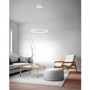 Fabas Luce - Modello: Giotto - Lampada a sospensione rotonda a LED in metallo dal design moderno - Attacco Lampadina: Led Integrato - 1 Lampadina - Watt 36W - Lumen 3240 - Dimmerabile: SI - Gradi Kelvin 3000k Luce Calda - Grado di Protezione: IP20 - Classe Energetica: E - SKU: 3508-40 