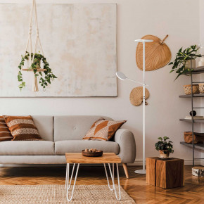 Fabas Luce - Modello: Regina - Piantana moderna con 2 luci a LED con struttura in metallo - Attacco Lampadina: Led Integrato - 2 Lampadine - Watt 36W - Lumen 3000+800 - Dimmerabile: NO - Gradi Kelvin 3000k Luce Calda - Grado di Protezione: IP20 - Classe Energetica: F - SKU: 3551-10 