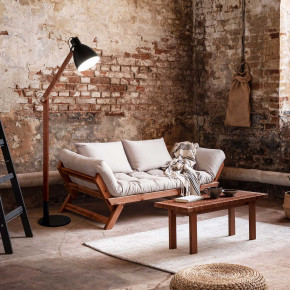 Fabas Luce - Modello: Sveva - Piantana da terra in stile moderno con struttura in legno e paralume in metallo - Attacco Lampadina: E27 - 1 Lampadina - Watt 60W - Dimmerabile: NO - Grado di Protezione: IP20 - SKU: 3644-11 