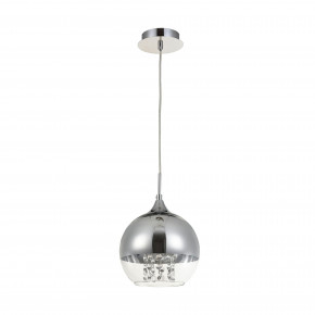 Maytoni - Modello: Fermi - Sospensione moderna con un pendente in cristallo collezione piccola - Colore: Nichel - Attacco Lampadina: E27 - 1 Lampadina - Watt 60W - Dimmerabile: NO - Grado di Protezione: IP20 - SKU: P140-PL-110-1-N - Codice EAN: 4251110021478 