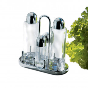 Alessi - - Design By: Ettore Sottsass Portacondimenti Servizio 5pz - Colore: Acciaio - SKU: 5070 - Codice EAN: 8003299008995