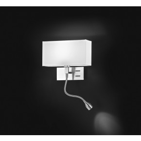 Perenz - Modello: Para Hotel - Applique con braccio a LED cromo spazzolato per camera da letto lato destro - Colore: Cromato - Attacco Lampadina: E14 - 2 Lampadine - Watt 40W - Lumen 90 - Dimmerabile: NO - Gradi Kelvin 3000k Luce Calda - Grado di Protezione: IP20 - Classe Energetica: A++ - SKU: 5882CRDX - Codice EAN: 8023559511720 