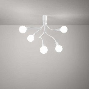 Perenz - Modello: Bulbo - Plafoniera in stile moderno 5 braccia orientabili in metallo e gomma - Colore: Bianco - Attacco Lampadina: E27 - 5 Lampadine - Watt 60W - Dimmerabile: NO - Grado di Protezione: IP20 - Classe Energetica: A+ - SKU: 6680B - Codice EAN: 8023559512383 