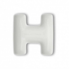 Brandani - Modello: Lettere - Antipastiera in porcellana con lettera H - Colore: Bianco - SKU: B82457 - Codice EAN: 8029722824574 