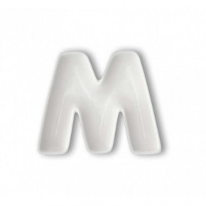 Brandani - Modello: Lettere - Antipastiera in porcellana con lettera M - Colore: Bianco - SKU: B82462 - Codice EAN: 8029722824628 
