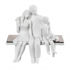 Bongelli Preziosi - Scultura da tavolo in stile moderno con la famiglia seduta - Colore: Bianco - SKU: ME1934 - Codice EAN: 1234567011400 