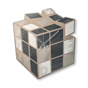 Ves Design - Modello: Istanti - Orologio da parete di grandi dimensioni in legno design moderno "Kubik" - SKU: L05R30 - Codice EAN: 8054110861985