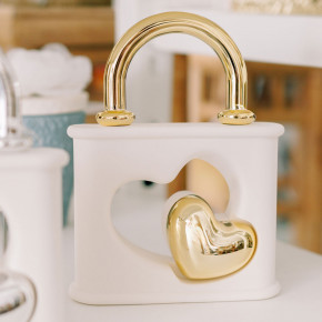 Bongelli Preziosi - Modello: Lucchetti - Scultura grande a forma di luccetto con cuore in marmorino - SKU: ME2716/2 