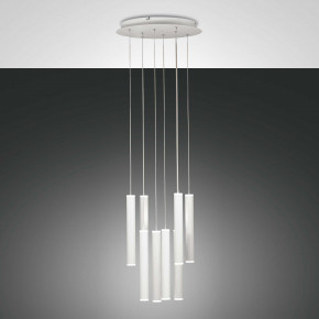 Fabas Luce - Modello: Prado - Lampada a sospensione a LED rotonda 8 diffusori dalle linee moderne ed eleganti - Attacco Lampadina: Led Integrato - 8 Lampadine - Watt 52W - Lumen 5760 - Dimmerabile: NO - Gradi Kelvin 3000k Luce Calda - Grado di Protezione: IP20 - Classe Energetica: E - SKU: 3685-47 