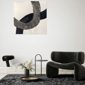 Agave - Dipinto astratto olio su tela dalle linee moderne "Black lines" 80x80 - Tema Quadro: Astratti - Realizzazione Quadro: Dipinti su Tela - SKU: AG130110 - Codice EAN: 1234567020730 