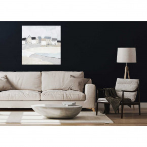 Agave - Quadro con paesaggio campestre dipinto a mano su tela "Ocean Town" 80x80 - Tema Quadro: Paesaggi - Realizzazione Quadro: Dipinti su Tela - SKU: AG130137 - Codice EAN: 7654321002354 