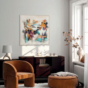 Agave - Quadro moderno astratto dipinto a mano con acrilici su tela Amuse 100x100 - Tema Quadro: Astratti - Realizzazione Quadro: Dipinti su Tela - SKU: AG160301 