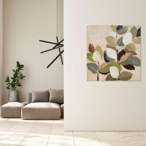 Agave - Quadro moderno astratto dipinto a mano su tela "Foliage 1" 90x90 - Tema Quadro: Array - Realizzazione Quadro: Dipinti su Tela - SKU: AG140190 