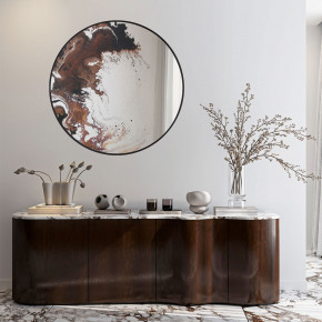 Agave - Specchio da parete rotondo dal design moderno Argos d.80 - Colore: Marrone - SKU: MR0029 