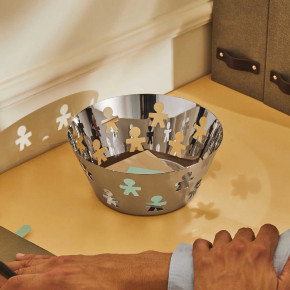 Alessi - Modello: Girotondo - - Design By: King-Kong Cestino grande in acciaio lucido dal design moderno ed elegante - SKU: AKK04- 