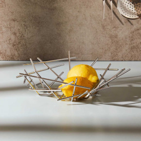 Alessi - Modello: Blow Up - - Design By: Fratelli Campana Cestino in acciaio inossidabile lucido dal design moderno ed elegante - Colore: Acciaio - SKU: FC02 - Codice EAN: 8003299908097 