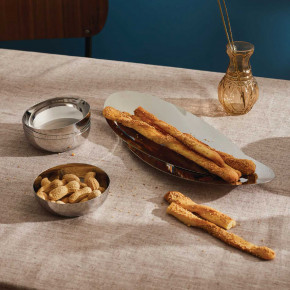 Alessi - Modello: Octave - - Design By: Abi Alice Cestino per pane e grissini in acciaio lucido dal design moderno ed elegante - Colore: Acciaio - SKU: ABI05 - Codice EAN: 8003299370863