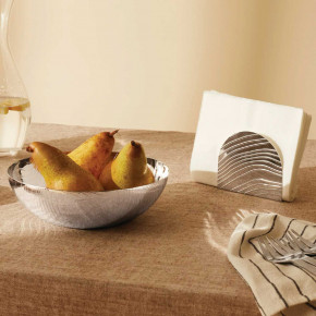 Alessi - Modello: Veneer - Coppa grande in acciaio inossidabile con decoro in rilievo dalle linee moderne - SKU: PU06/29- 