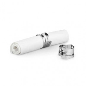 Alessi - Modello: Barkring - Set 2 pezzi Fermatovaglioli in acciaio lucido dal design moderno Barkring - Colore: Acciaio - SKU: BM17S2 - Codice EAN: 8003299461264 