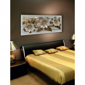 Artitalia - Pannello in legno in stile moderno con decori materici fiorati in rilievo 155x65 - Tema Quadro: Floreali - Realizzazione Quadro: Pannelli in Legno - SKU: PD1036 - Codice EAN: 1234567149271 