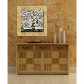 Artitalia - Modello: Klimt - - Design By: KLIMT Stampa con cornice dorata con decori materici "L'albero della vita" 61x61 - Tema Quadro: Array - Realizzazione Quadro: Stampe su Tela - SKU: WRD587