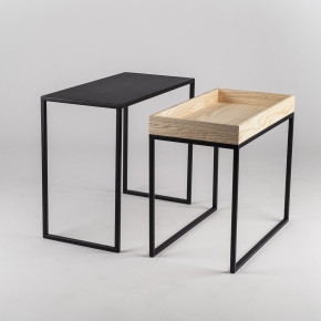 Formae - Tavolinetto multifunzionale moderno in acciaio con ripiano in legno "Ambrogio" - SKU: AMBRUU 