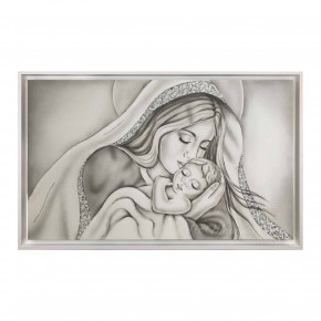 Art Maiora - Capezzale la maternità in stile moderno "Amore Di Mamma" 110x65 - Colore: Grigio - Realizzazione Quadro: Dipinti su Tela - SKU: ADM-S-G 