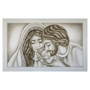 Art Maiora - Capezzale con sacra famiglia dipinta a mano "Nido d'Amore Romantico" 110x65 - Colore: Toni Caldi - Realizzazione Quadro: Dipinti su Tela - SKU: NDAR-S-TC