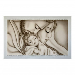 Art Maiora - Capezzale con Sacra Famiglia per camera da letto "Abbraccio" 110x65 - Colore: Toni Caldi - Realizzazione Quadro: Dipinti su Tela - SKU: ABRT-S-TC