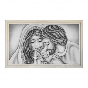 Art Maiora - Capezzale moderno dipinto a mano su tela in cotone "Nido d'Amore" 110x65 - Colore: Grigio - Realizzazione Quadro: Dipinti su Tela - SKU: NDA-S-G 