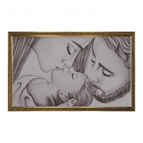 Art Maiora - Quadro capezzale per testata letto "Bacio" 110x65 - Colore: Grigio - Realizzazione Quadro: Dipinti su Tela - SKU: BACO-S-G